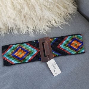 Stretchy Black Beaded Waste Belt BRAND NEW!